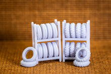 Load image into Gallery viewer, Car Tires, Truck Tires, and Tire Racks - 48 pack - N Scale