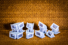 Load image into Gallery viewer, Air conditioner duct 90d/45d sections 90d/45d elbows 12w 8h – 12 pack – HO Scale