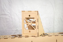 Load image into Gallery viewer, Base module section for model railroad baseboard 45 degree corner kit – 150mm x 150mm x 45d