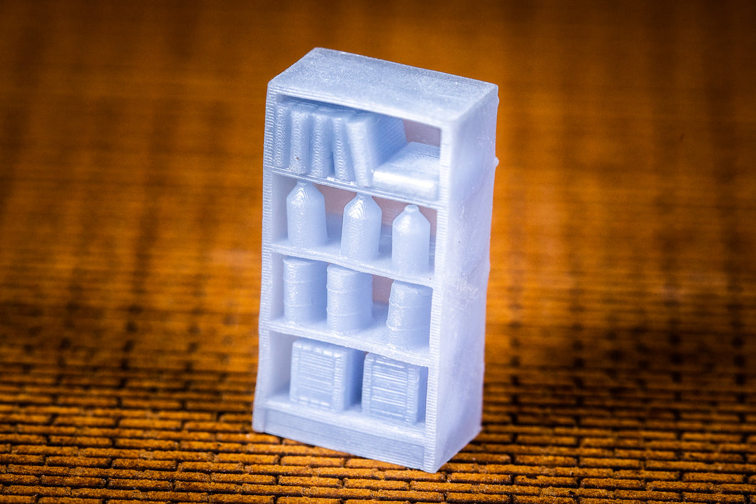 Shelf With Books, Bottles and Boxes - Each - HO Scale