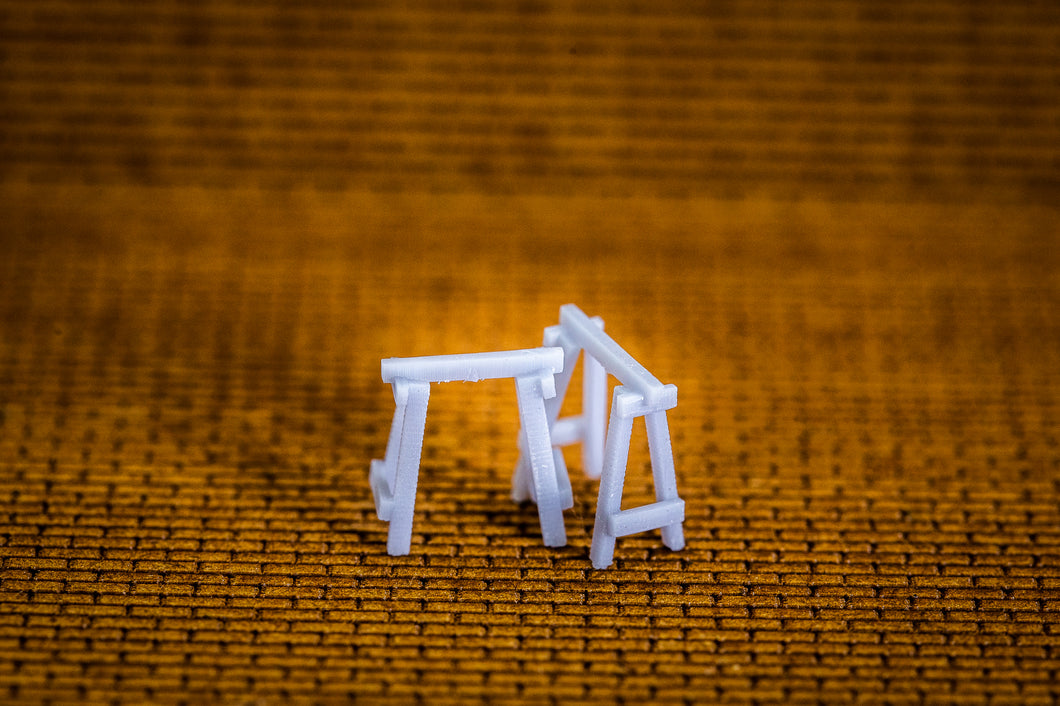 Pair Of Sawhorses - HO Scale