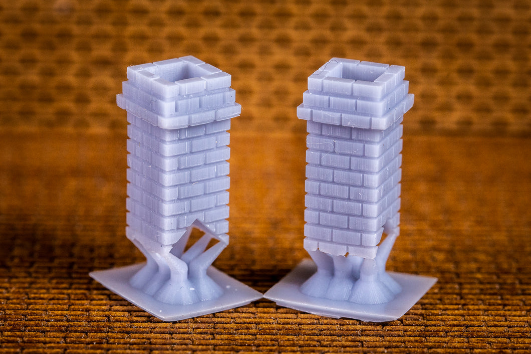 Chimney center mount 6mm x 6mm x 15mm - Each - HO Scale