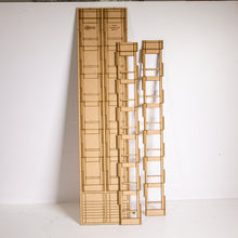 Load image into Gallery viewer, LP012 - HO Scale - Concrete modular model wall half-width panel 2 openings per storey, 6 storey
