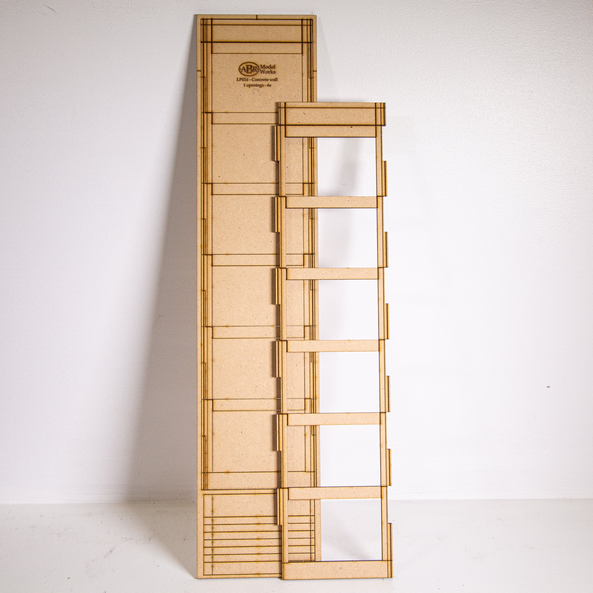 LP024 - HO Scale - Concrete modular model wall panel 1 opening per storey, 6 storey